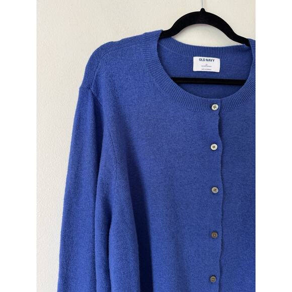 Old Navy Blue Fleece Button Front Cardigan Sweater Women’s Size 3X - Picture 3 of 5